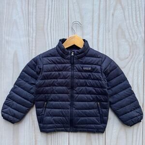 Patagonia Duck Down Sweater Boys Size 4T Full Zip Insulated Puffer Jacket Navy